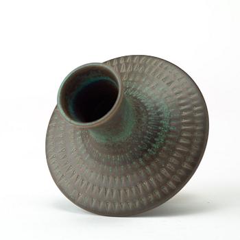 A Stig Lindberg stoneware vase, Gustavsberg's studio, Sweden 1962.