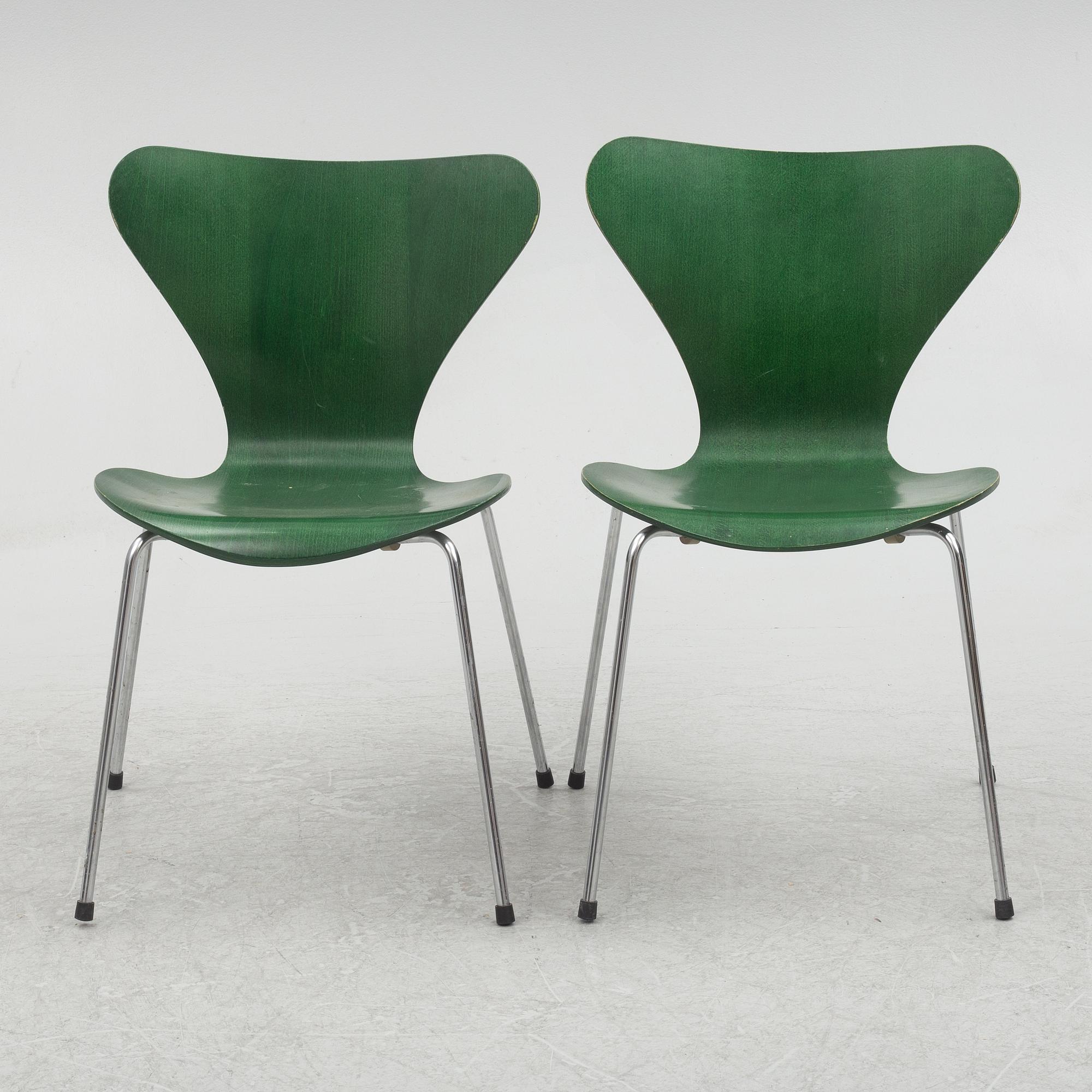Arne Jacobsen, stolar, 6 st, Fritz Hansen, Danmark 1980.