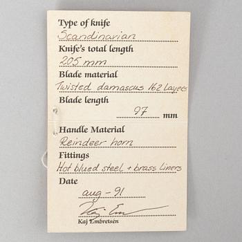 Kaj Embertsén, knife, Edsbyn.