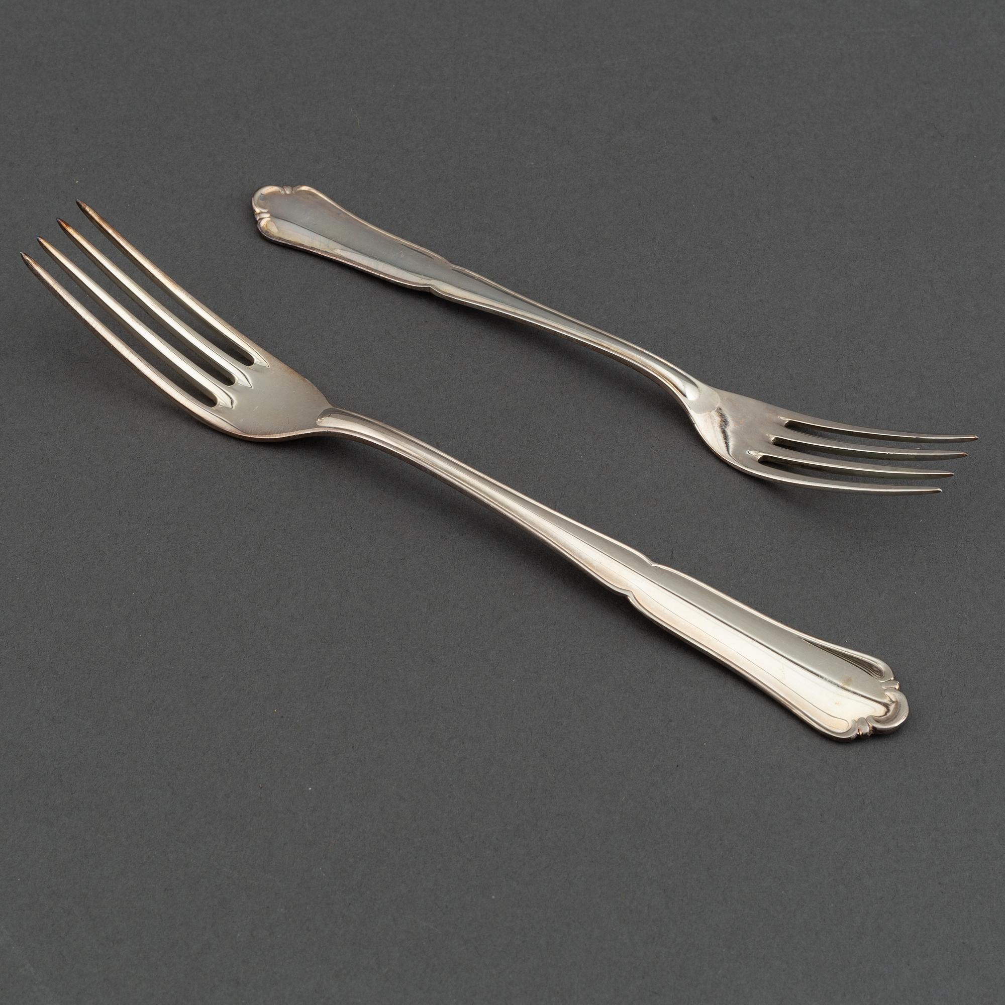 A german silver cutlery service, silver 800, including Bruckmann (68+ 24 pieces).