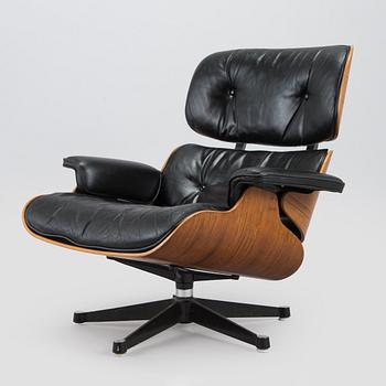Charles and Ray Eames, a 1960s 'Lounge chair' and stool for Herman Miller.