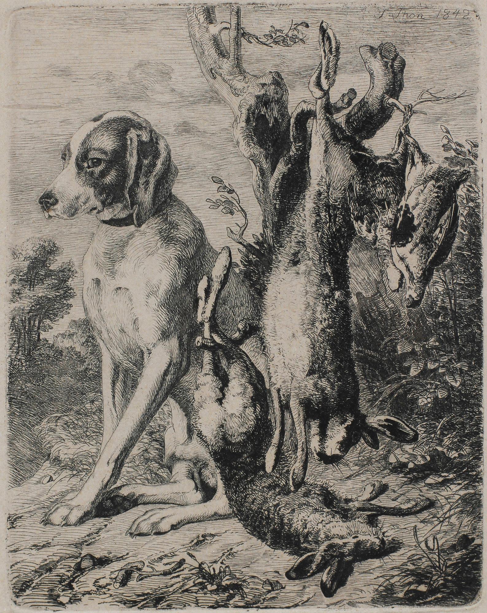 SIXTUS ARMIN THON, kopparstick, sign o dat 1842 i plåten.
