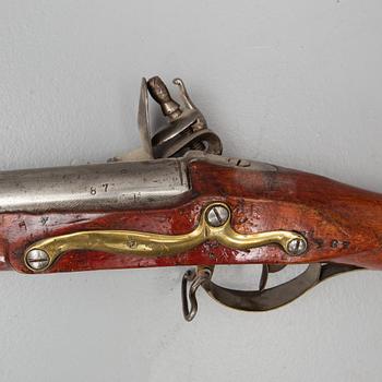 A Swedish flintlock gun, pattern 1775.