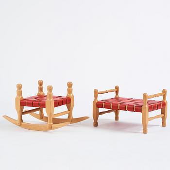 Erik Höglund, two stools, Boda Trä, Sweden 1960-70s.