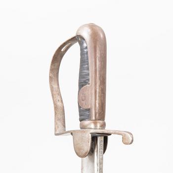A Swedish sarbre m/1831 and cutlass for the swedish army, m/1856.