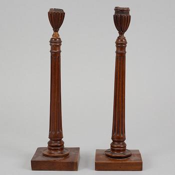 Two candlesticks, probably England. Early 19th century.