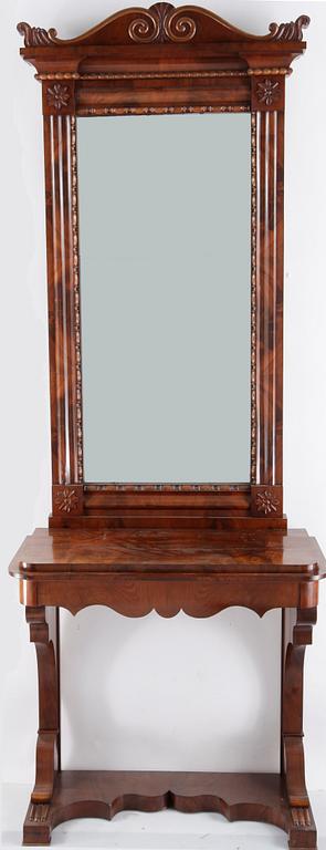 SPEGEL MED KONSOLBORD, Karl Johan, 1800-talets första hälft.