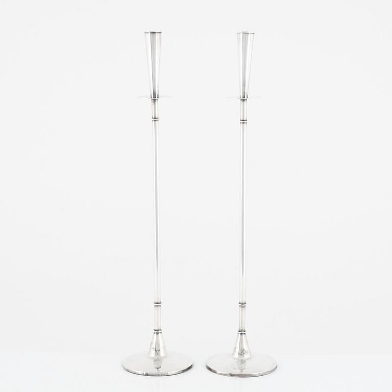 Tore Eldh, a pair of Swedish silver candlesticks, K&EC, Gothenburg, 1962.