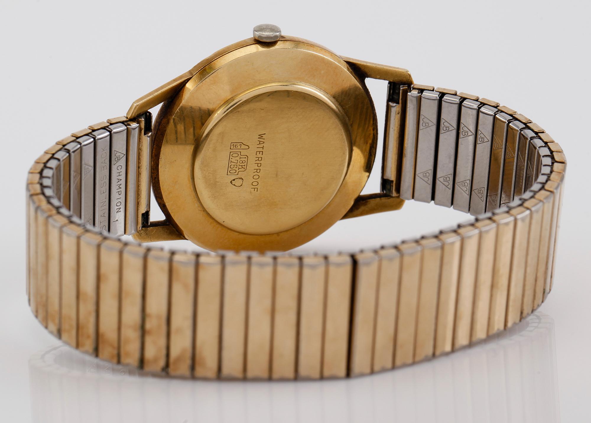 HERRARMBANDSUR, guld 18K, Lagonda Chronometer, 1900-talets andra hälft.