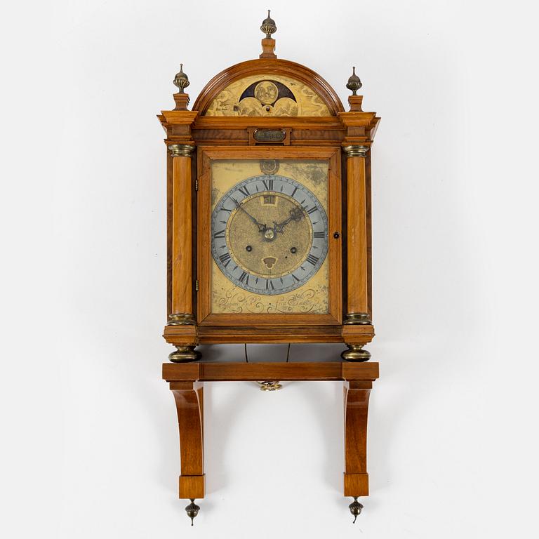 A Baroque wall clock by Johann Koch (watchmaker in Stockholm, royal watchmaker 1664-79).