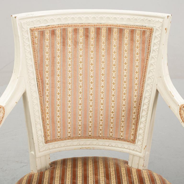 A pair of Gustavian armchairs attributed to Johan Erik Höglander, Stockholm (1750-1813).