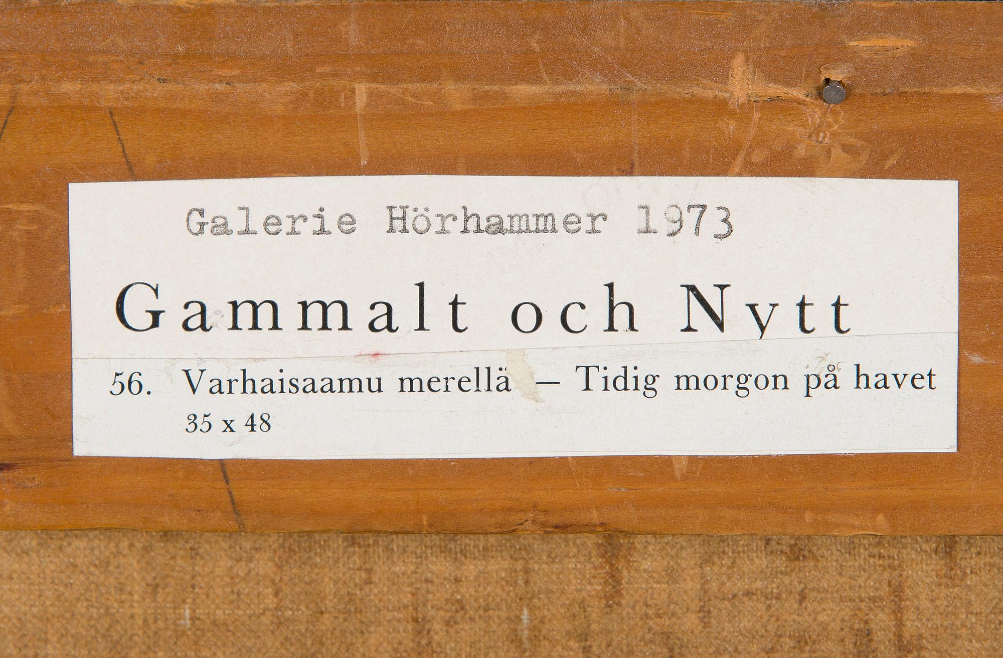 Berndt Lindholm, Varhaisaamu merellä.