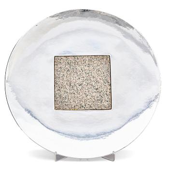 473. Bo Klevert, a sterling silver and stone plate, Stockholm 1988.