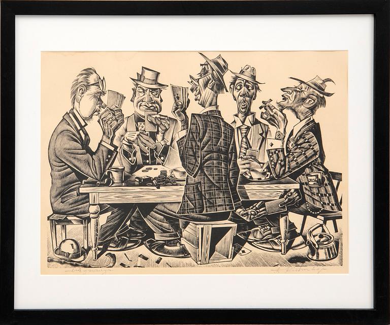 Aleksander Ristmägi, wood engraving signed.