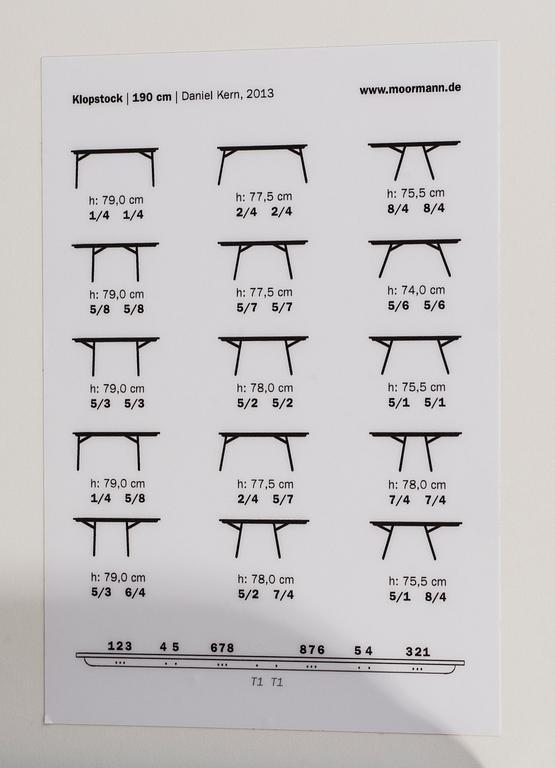 A "KLOPSTOCK" table, Nils Holger Moormann for Daniel Kern, 21th cebtury.