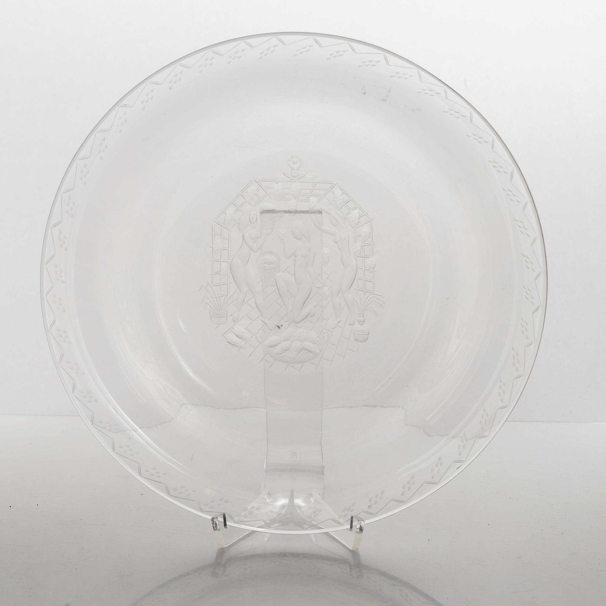 Edward Hald, skål, glas, modell 379, Orrefors.