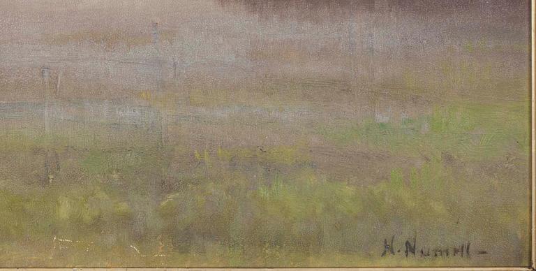 HELGA NUMELL, olja på pannå, sign.