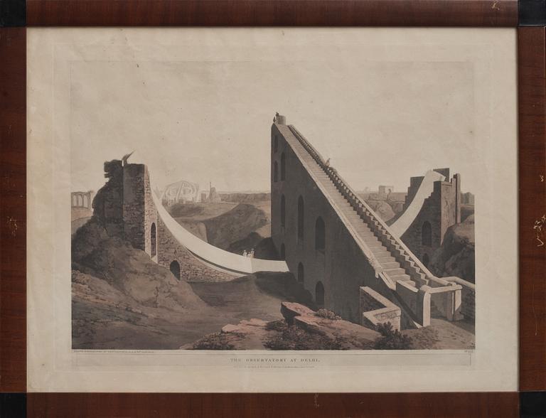 William Daniell, & Thomas Daniell, "The Observatory at Delhi", from: "Oriental Sceneray" (Plates XIX and XX).