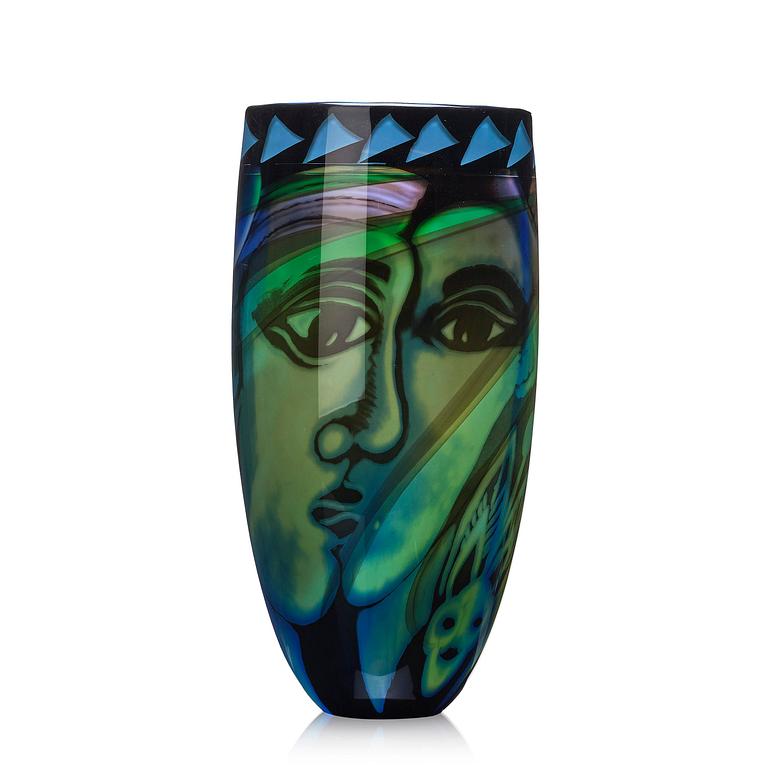 Eva Englund, a graal glass vase, Orrefors, Sweden, 1987.