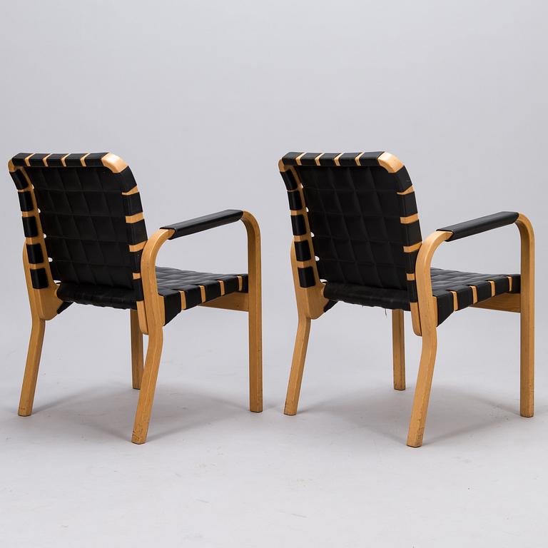 ALVAR AALTO, four late-20th-century '45' armchairs for Artek.