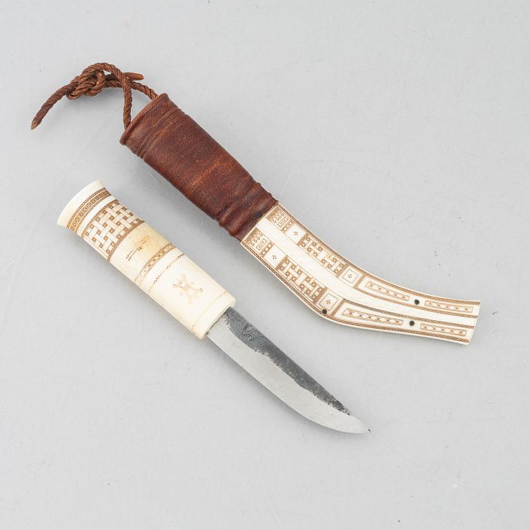 Svante Larsson, a reindeer horn knife, Lappträsk.