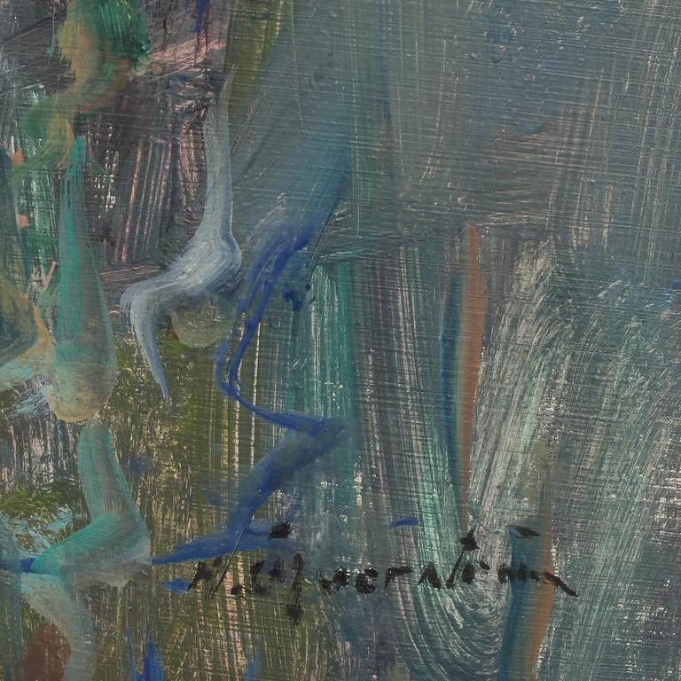 HUGO ÖFVERSTRÖM, olja på pannå, signerad.