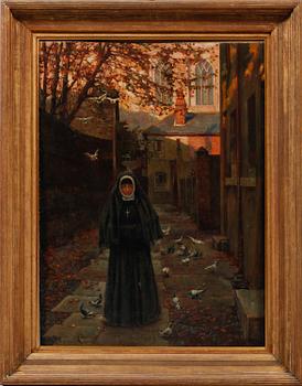 OKÄND KONSTNÄR, olja på pannå, signerad Cox, 1900-tal.