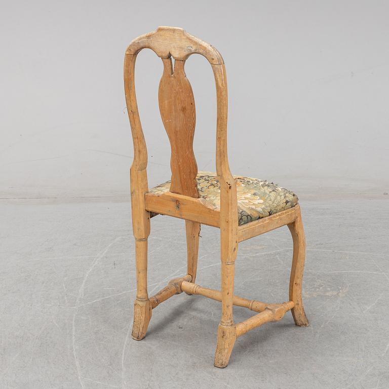 Stol, rokoko, provinsarbete, 1700-talets mitt.