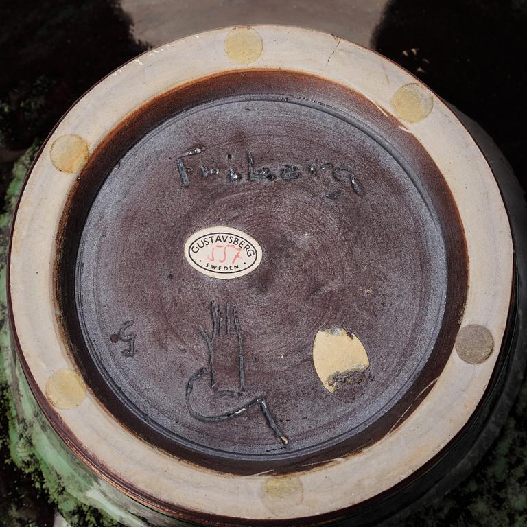 Berndt Friberg, a large stoneware bowl, Gustavsberg studio, Sweden 1965.