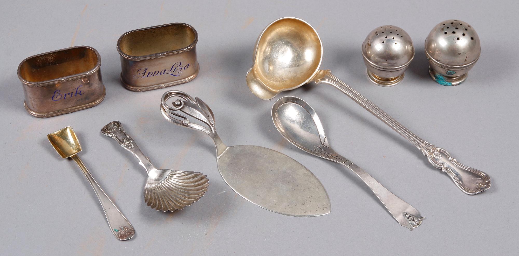 PARTI SILVER, 9 delar, 1800/1900-tal.