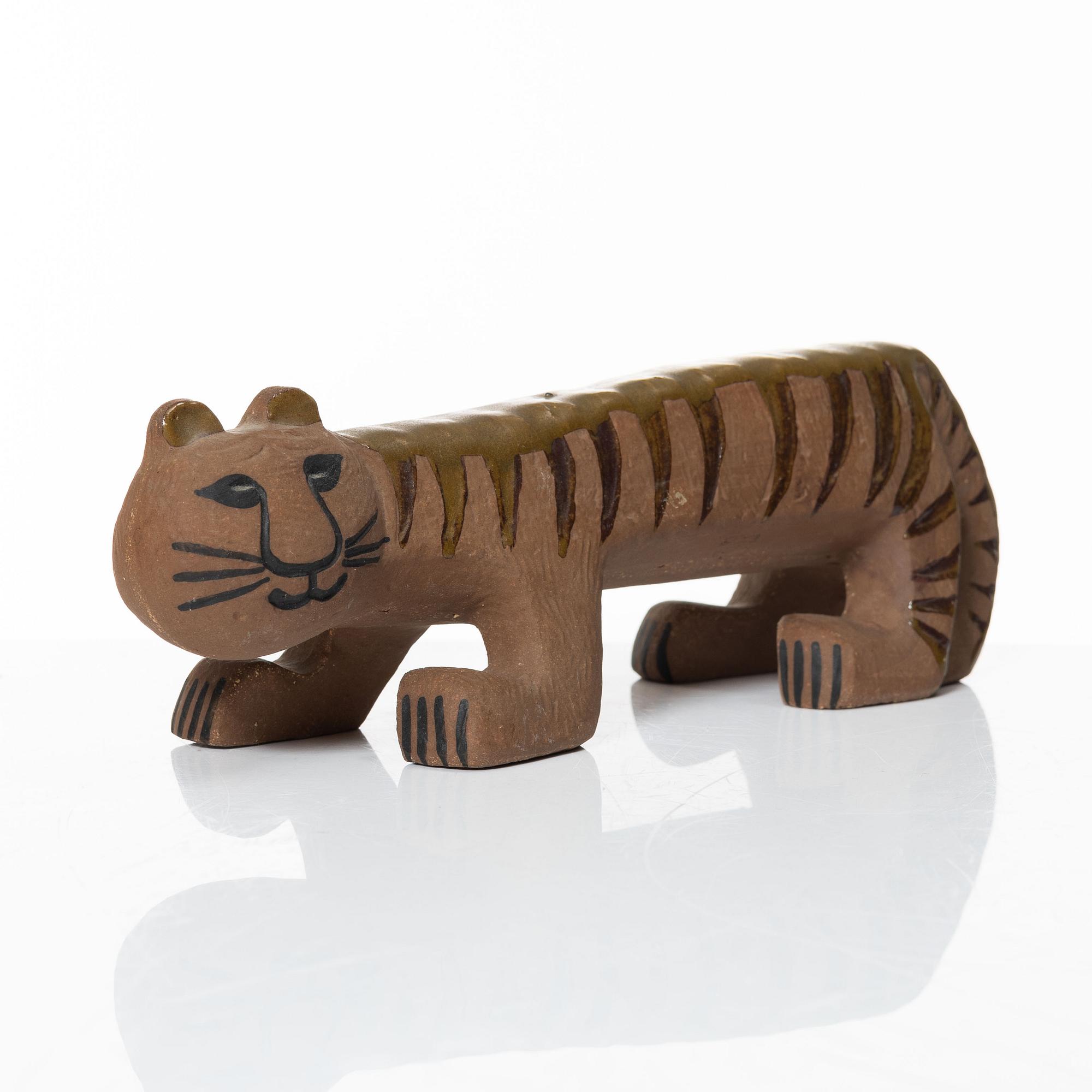 Lisa Larson, figurin, "Tiger", ur serien "Afrika", Gustavsberg, i produktion 1965-75.