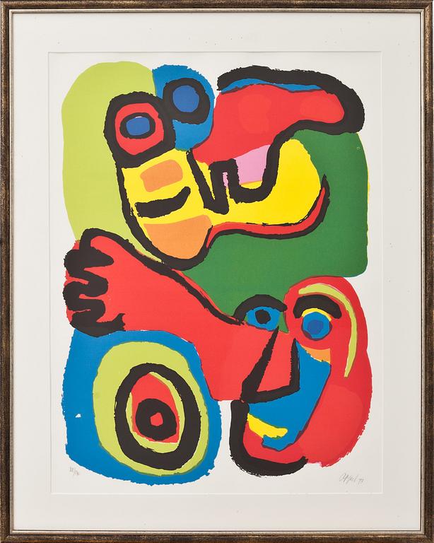 KAREL APPEL, färglitografi, signerad, numrerad 82/170 och daterad- 73.