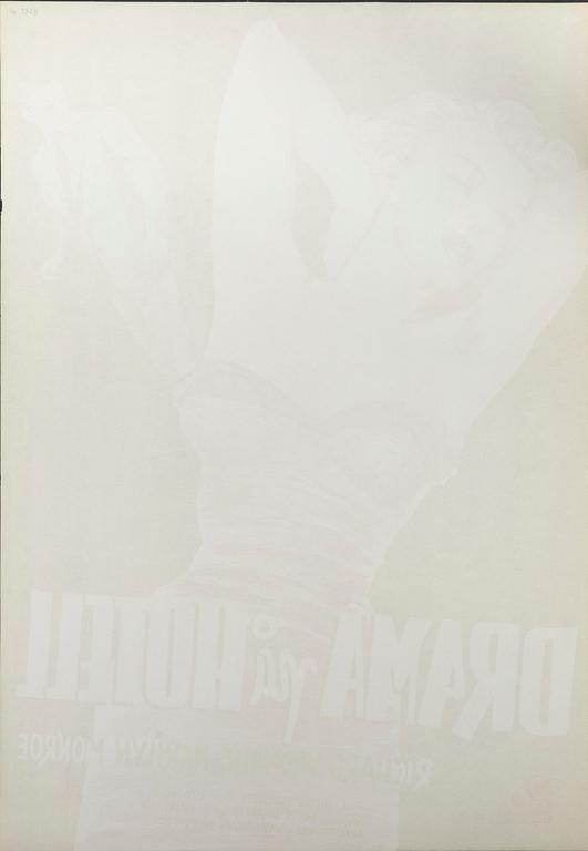 A vintage movie poster 'Drama på hotell (Don't Bother to Knock)', 1952.