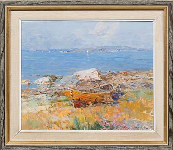 HUGO ÖFVERSTRÖM, olja på pannå, signerad.