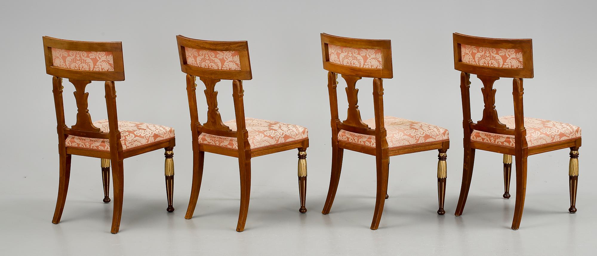 STOLAR, 4 st, empirestil, omkring 1900.