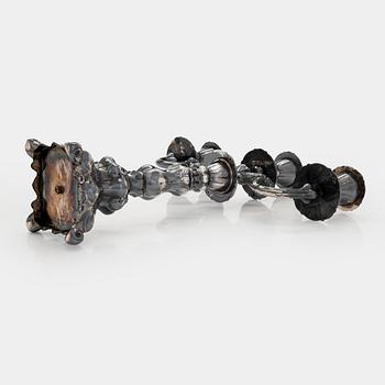 Kynttelikkö, hopea, Kultakeskus, Hämeenlinna 1990.