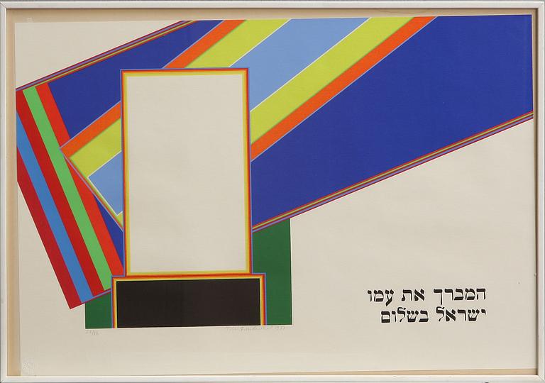 PETER FREUDENTHAL, färgserigrafi, sign o numr 27/68, dat 1977.