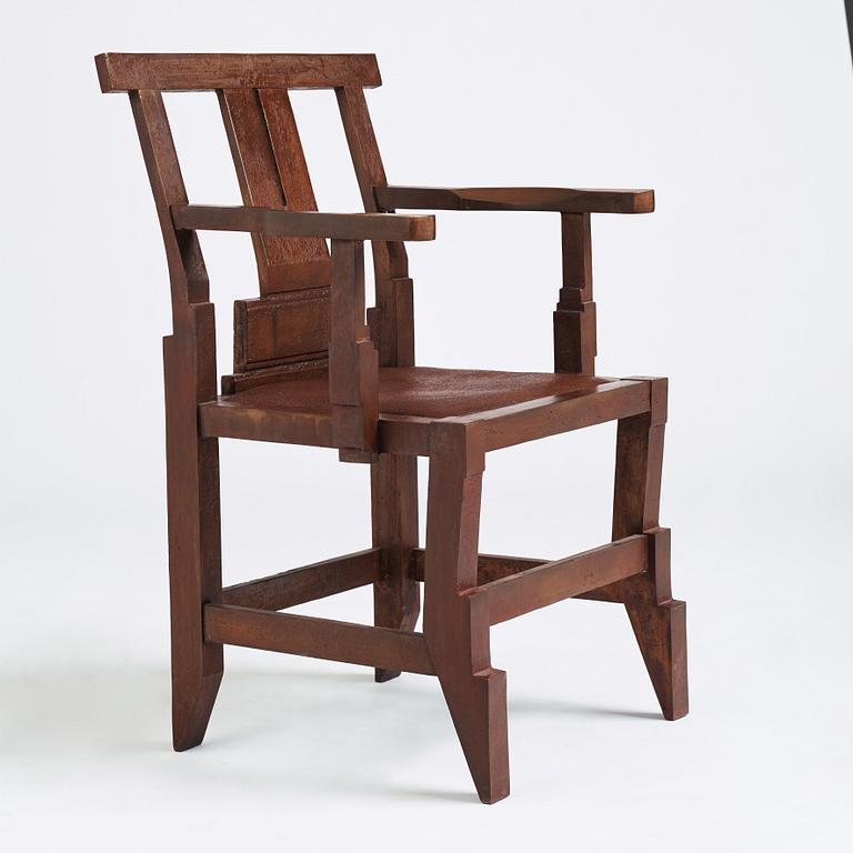 John Kandell, a patinated bronze 'Solitär' chair, Källemo, Sweden, ed. 3/7, only 3 chairs executed.