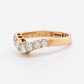 RING 18k gold w 7 brilliant-cut diamonds approx 0,50 ct, Gothenburg 1995.