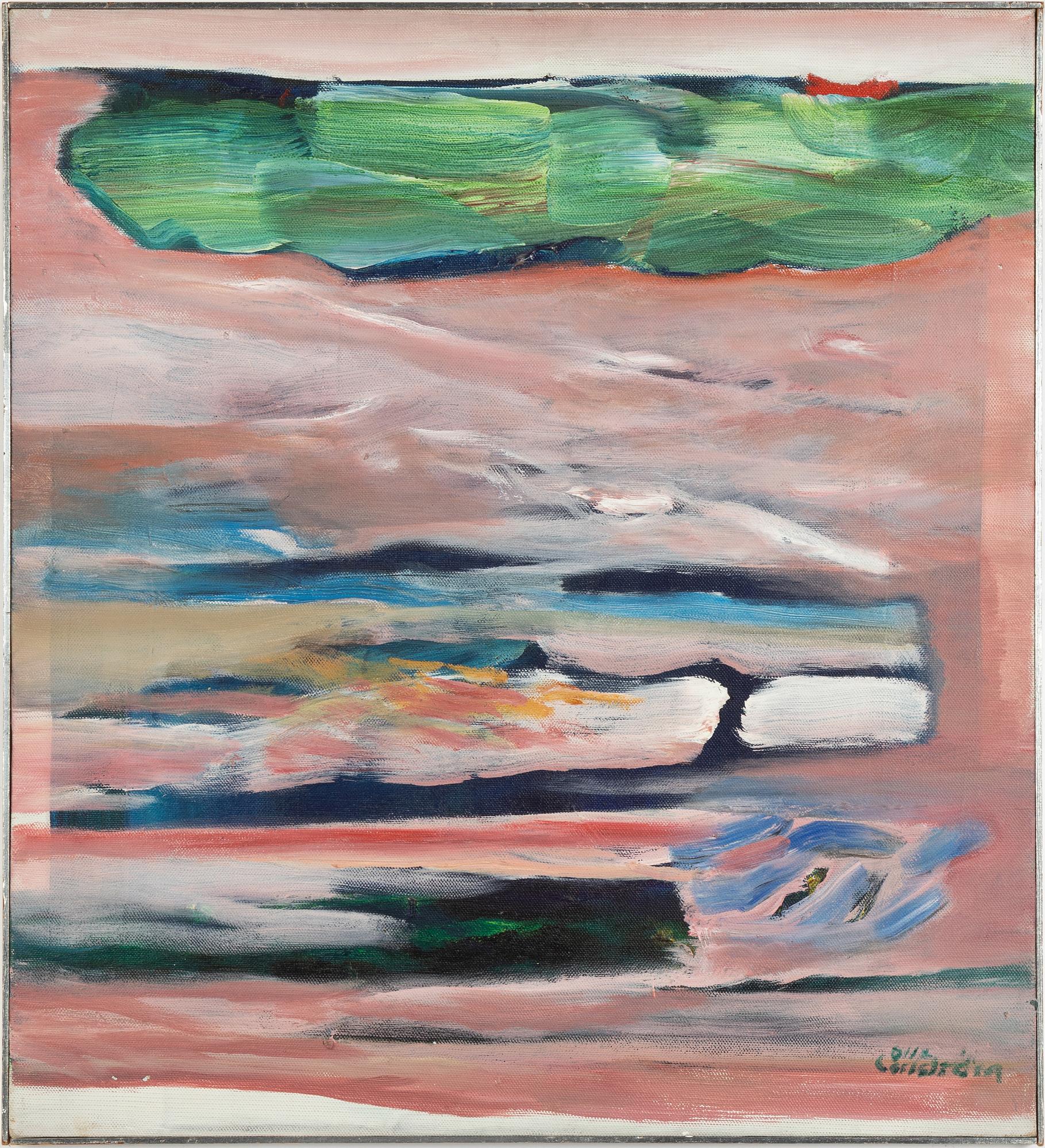 Olle Carlström, "Solnedgång i Normandie", duk.