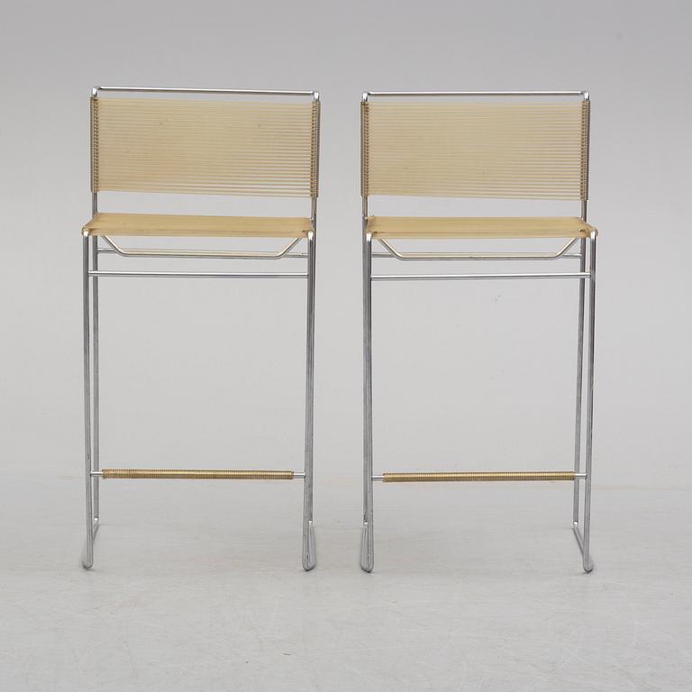 GIANDOMENICO BELOTTI, a pair of 'Spaghetti' bar chairs from Fly Line, CMP, Padova, Italy.