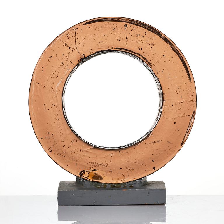 Edvin Öhrström, "Strömvirvlar" (Whirlpools), a cast glass sculpture, Lindshammar Glassworks, 1984.