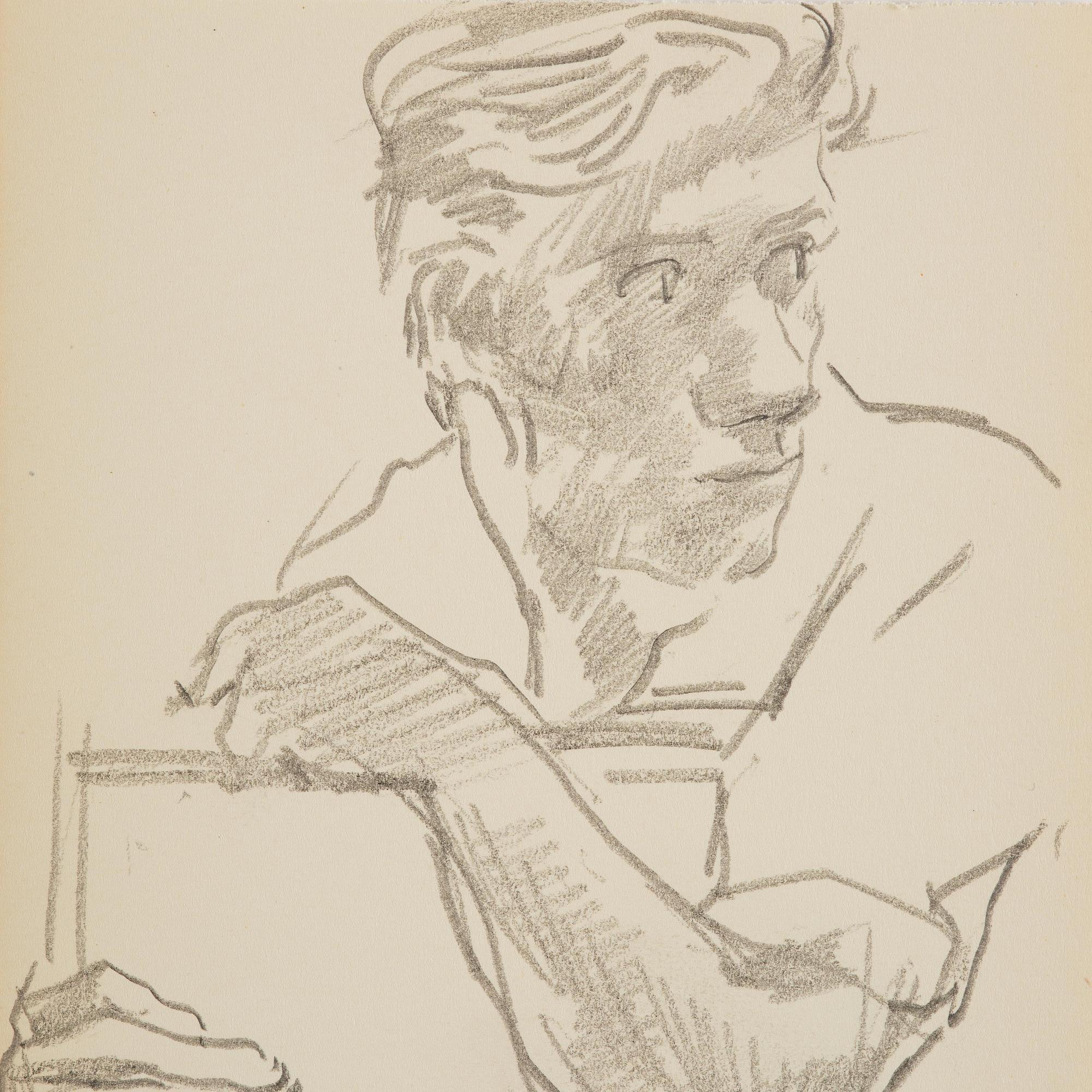 Lotte Laserstein, Gottfried Meyer (elev til Lotte) i profil.