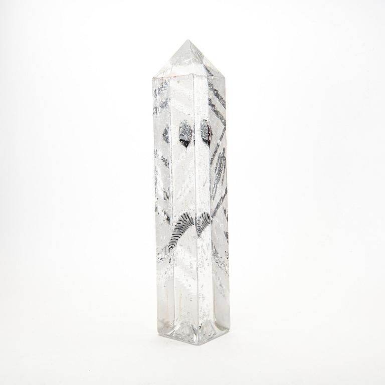 Bertil Vallien, a signed Kosta Boda glass sculpture.