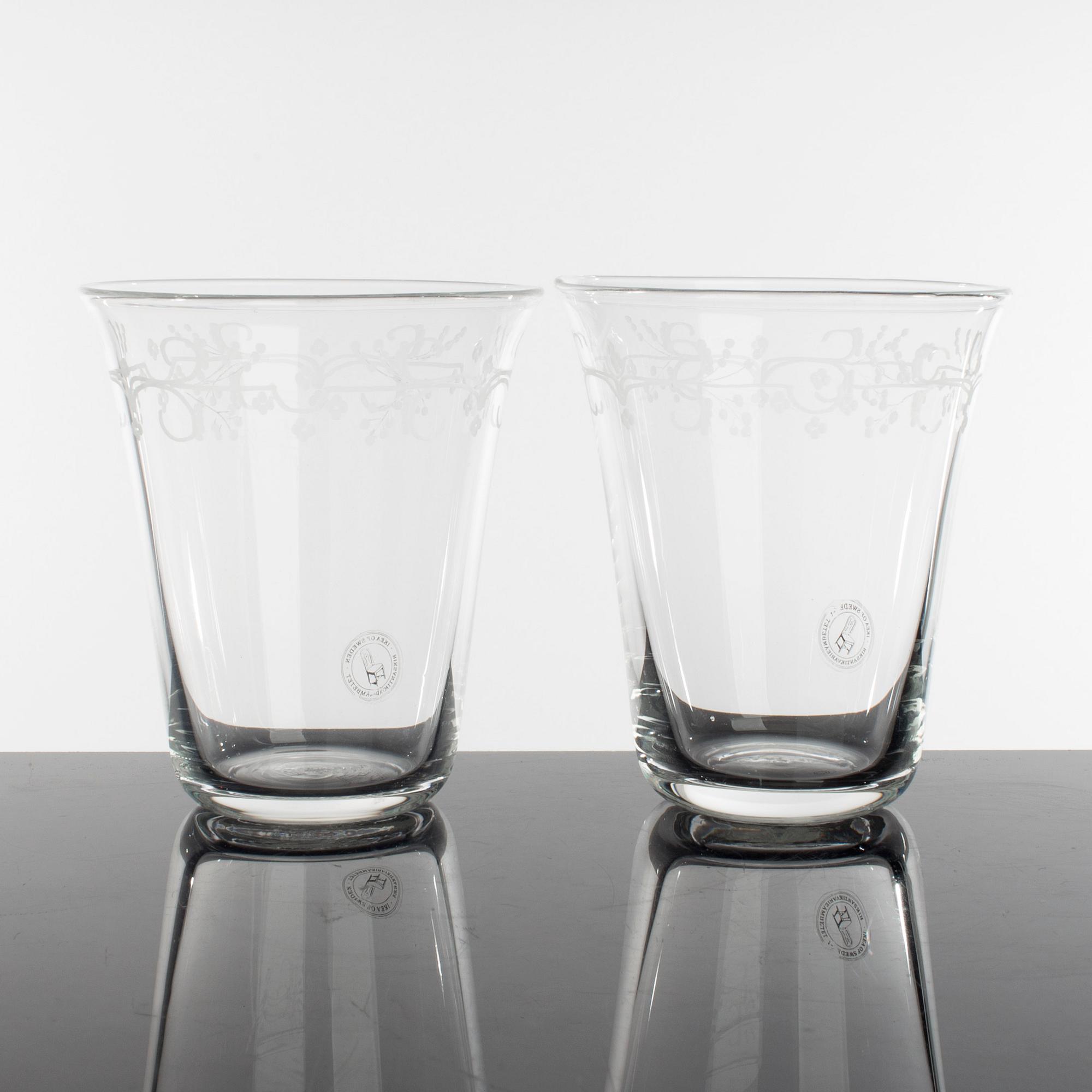 12 drinking glasses from IKEA's 18th century collection, 1990s.