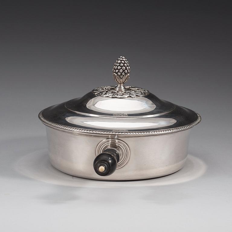 A Swedish 19th century parcel-gilt dish, marks of Johan Petter Grönvall, Stockholm 1825.