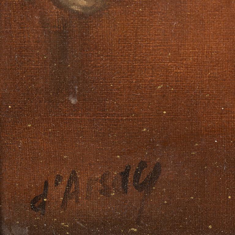 A pair of 19th century paintings depicting historical scenes by unknown artist, oil on canvas, signed.