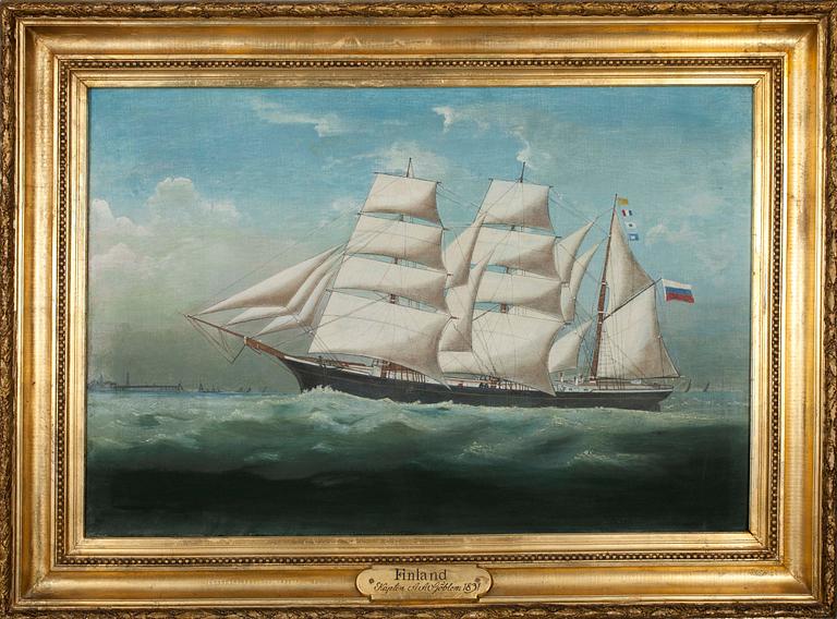 olja på duk, "Finland" ej sign. 1800-tal.