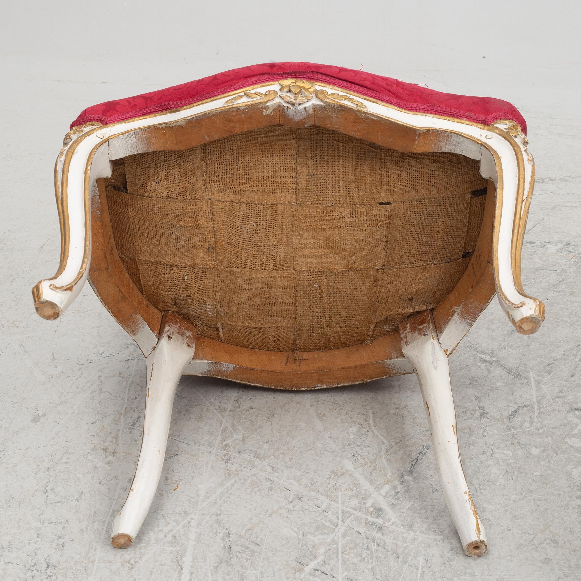 A pair of French Louis XV chairs, mid 18th century.