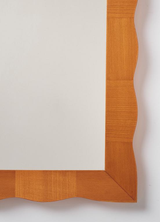 Fröseke, an elm framed wall mirror, mid 20thC, Swedish Modern.